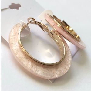 Pink hoop earrings
